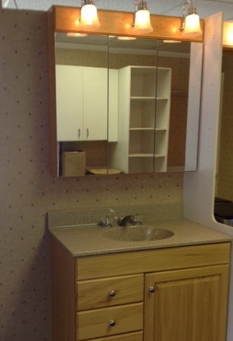 Oak Vanity And Medicine Cabinet Donated By The Irvin Family At